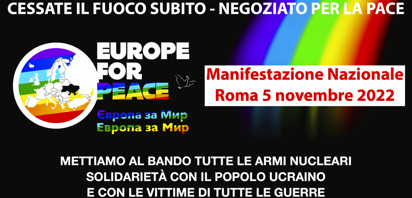 Cessate il fuoco! Sabato 5 novembre manifestazione nazionale Europe for Peace